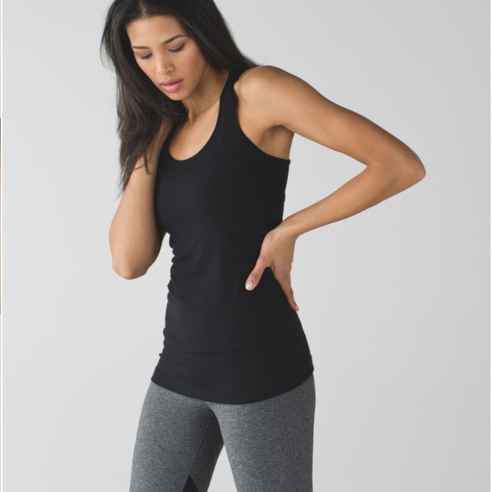 lululemon | cool racerback reversible - black or black w/ white ombré stitching - Picture 3 of 10